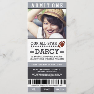 Football Graduation Party Invites