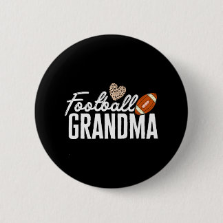 Football Grandma Football Player Leopard Football 2 Inch Round Button