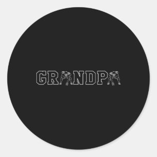 Football Grandpa Gramps Grandparents Day Tackle Co Classic Round Sticker