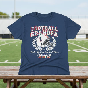 Football Grandpa That's My Grandson Out  T-Shirt