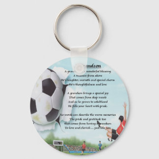 Football Grandson Poem Keychain
