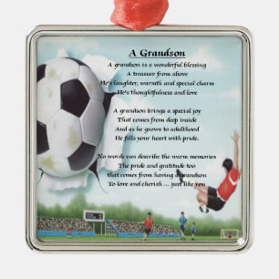 Football Grandson Poem Metal Ornament