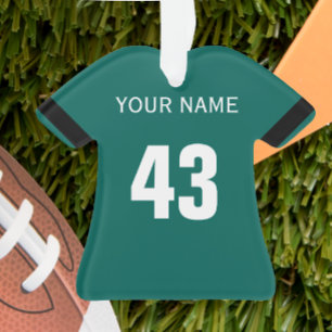 Football Green, Black & White Jersey Ornement
