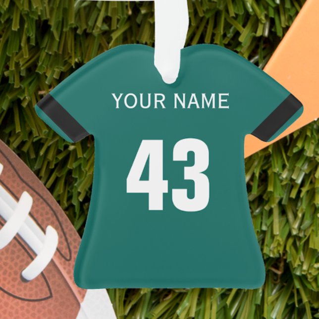Football Green, Black & White Jersey Ornement (Créateur téléchargé)
