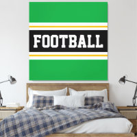 FOOTBALL Green Black White Yellow Sporty Stripes