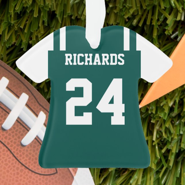 Football Green & White Jersey Ornement (Créateur téléchargé)
