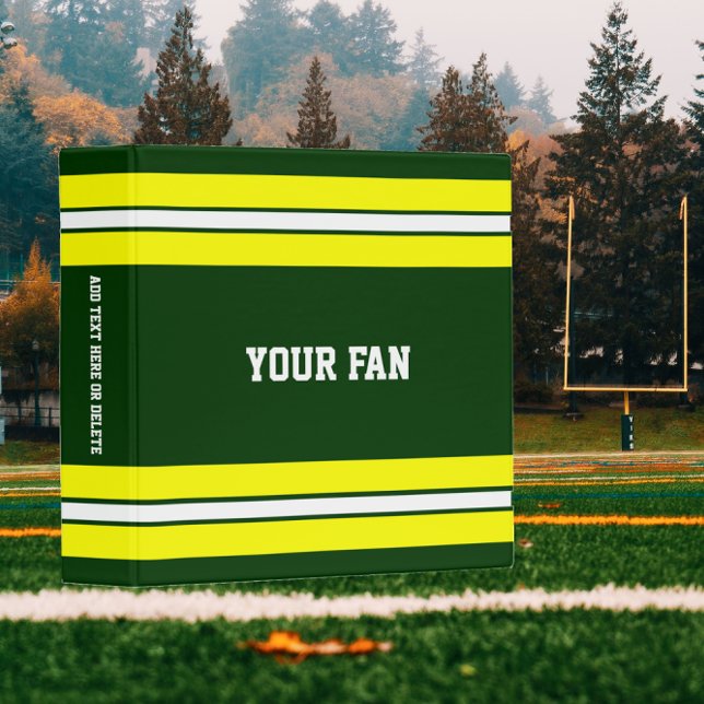 Football Green & Yellow Personalized Binder (Creator Uploaded)