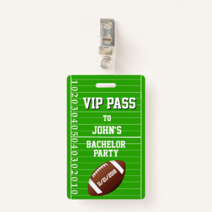Football Grid Bachelor Party Badge VIP