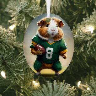 Football Guinea Pig,  Metal Ornament