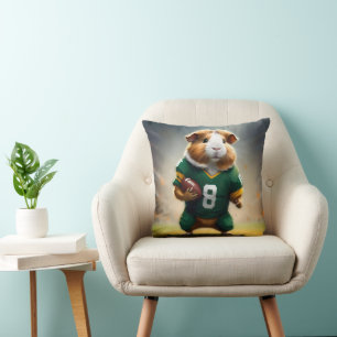 Football Guinea Pig,  Throw Pillow