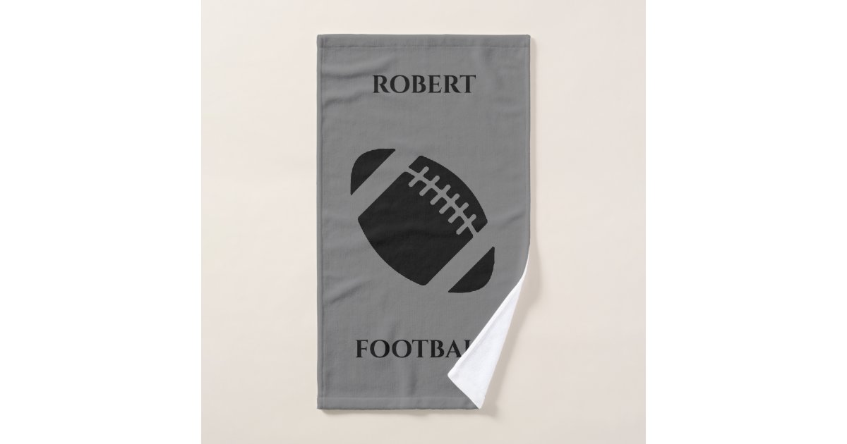 Football hand towel, personalized name. hand towel Zazzle