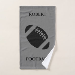 Football hand towel, personalized name. towel