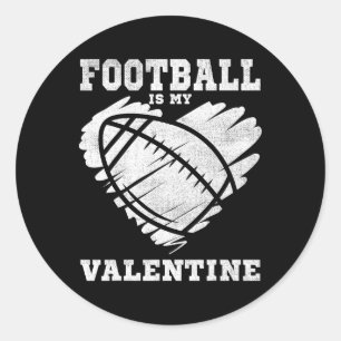 Football Heart Vintage Valentine's Day Shirt For K Classic Round Sticker