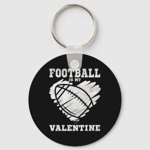 Football Heart Vintage Valentine's Day Shirt For K Keychain