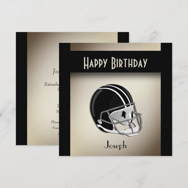 Football Helmet Birthday Party Invitation (Front/Back)