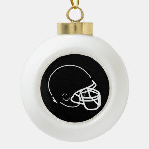 Football Helmet Ceramic Ball Christmas Ornament