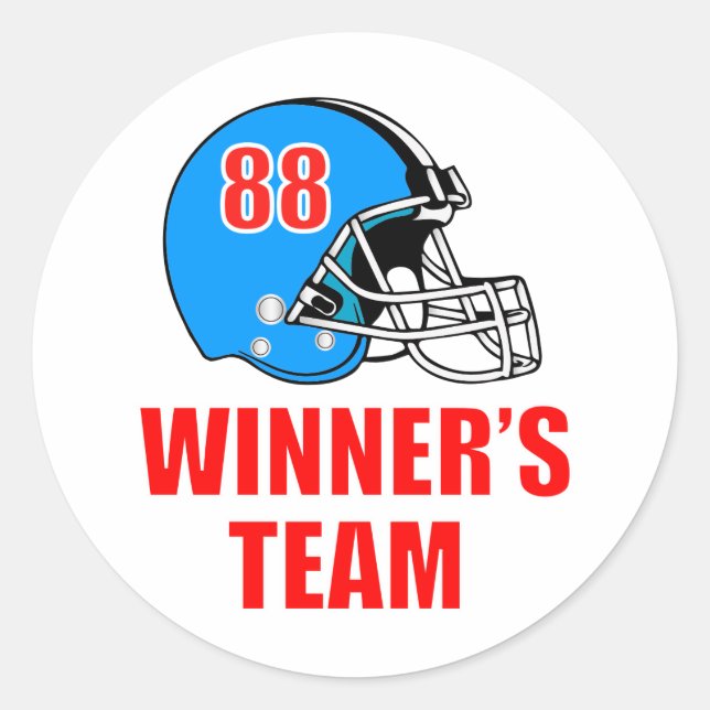 Football helmet classic round sticker (Front)