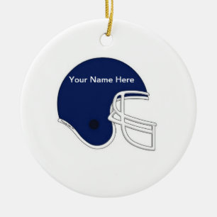 Football Helmet - Dark Blue Ceramic Ornament