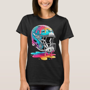 Football Helmet Ice Cream Dripping Football Player T-Shirt