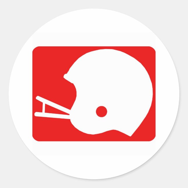 football helmet logo classic round sticker (Front)