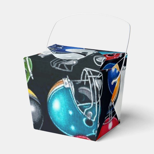 Football Helmet Pattern Take Out Favor Box (Front Side)