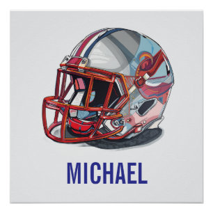 Football Helmet Pop Art Motivational Name Poster