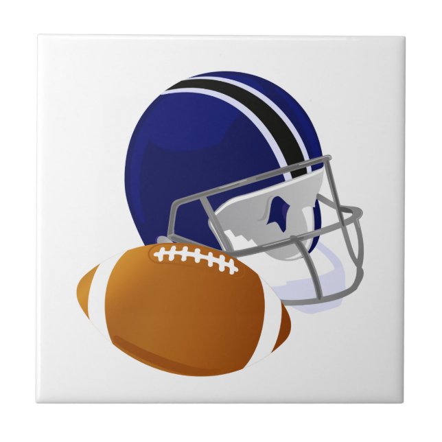 Football Helmet with Football Ceramic Tile (Front)