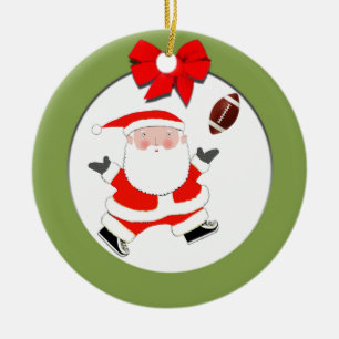 Football Holiday Gift Ceramic Ornament