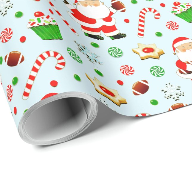 Football Holiday Gift Wrapping Paper (Roll Corner)