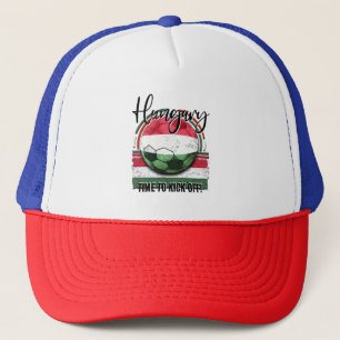 Football Hungary Flag, Vintage Soccer Ball Trucker Hat