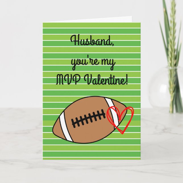 Football Husband Valentine's Day Card (Front)
