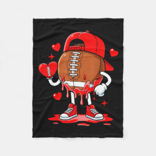 Football Ice Cream Valentine Dripng Game Day Men B Fleece Blanket