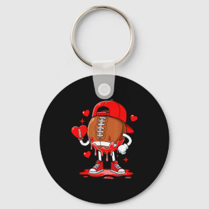 Football Ice Cream Valentine Dripng Game Day Men B Keychain