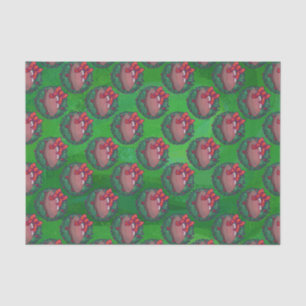 Football in Christmas Wreath on Green Tissue Paper