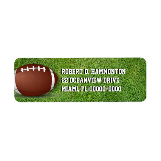 Football in the Grass Return Address Label