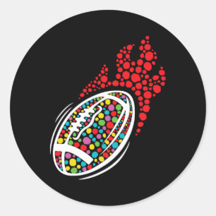 Football International Dot Day Men Boys Ball Sport Classic Round Sticker