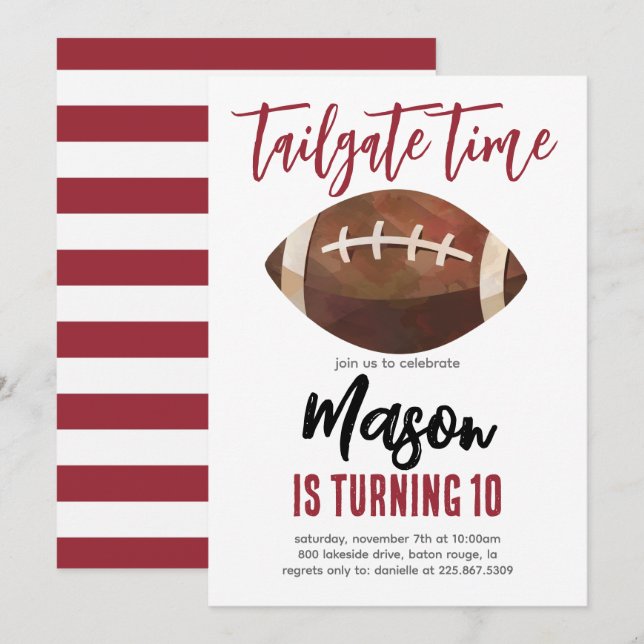 Football Invitation (Devant / Derrière)