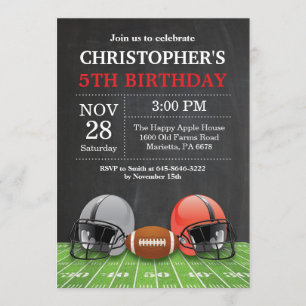 Football Invitation Anniversaire Fête Rouge