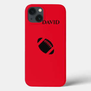 Football iPhone/iPad case with personalized name.