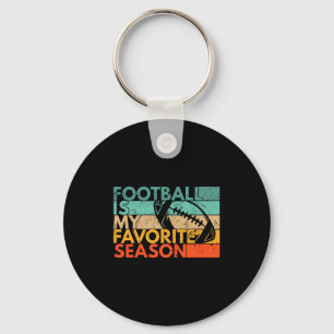 Football Is My Favorite Season Vintage Retro Footb Keychain