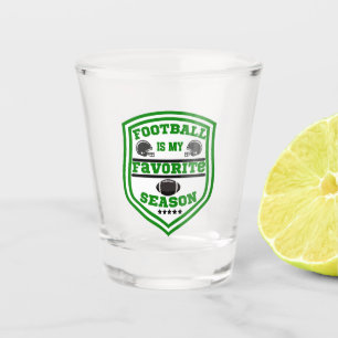 Football Is My Favourite Season Logo Green Black Shot Glass