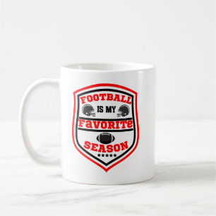 Football Is My Favourite Season Logo Red Black Coffee Mug