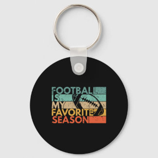 Football Is My Favourite Season Vintage Retro Foot Keychain