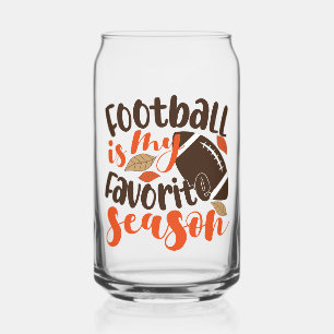 Football is My Favourite Sesaon Can Glass