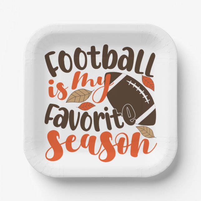 Football is My Favourite Sesaon Paper Plate (Front)