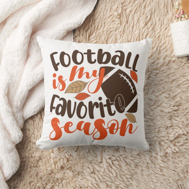 Football is My Favourite Sesaon Throw Pillow (Blanket)