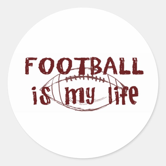 Football Is My Life Classic Round Sticker (Front)