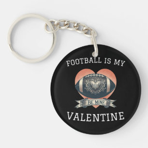 Football is My Valentine Keychain
