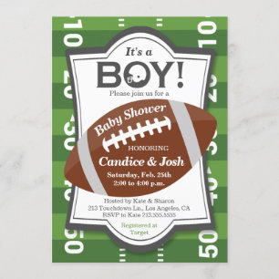 Football It's a Boy Baby Shower Invitation