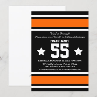 Football Jersey Black|Orange Party Invitation